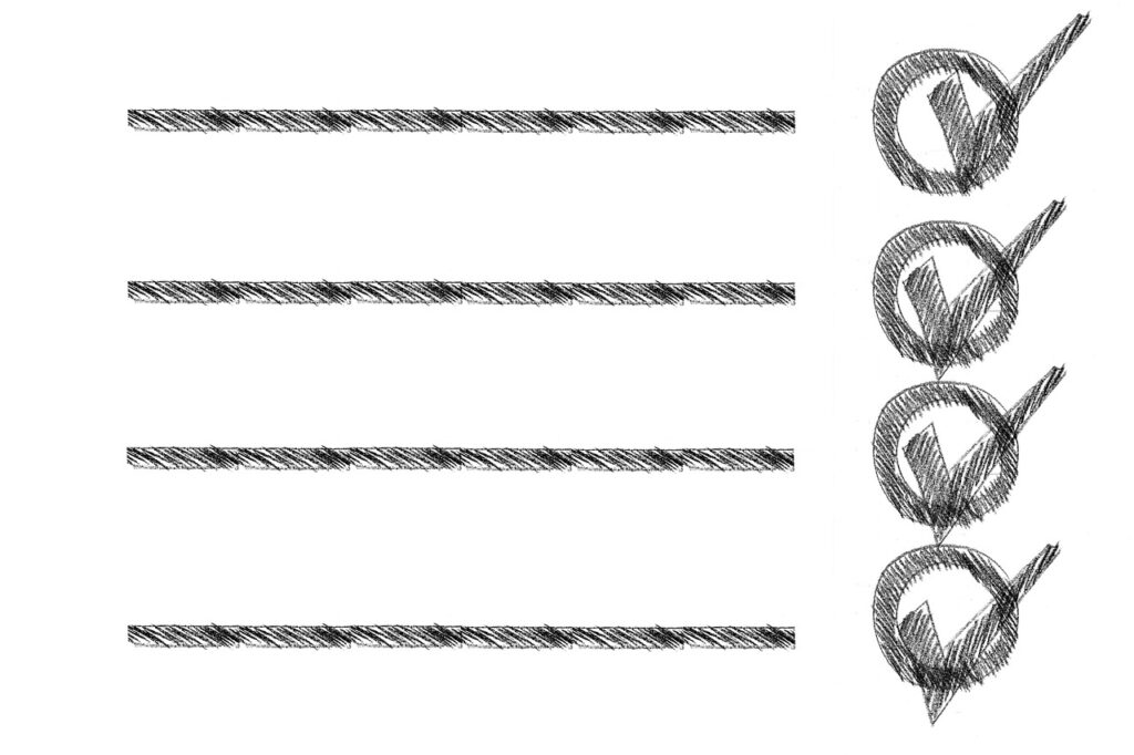 Des traits dessinés aux crayons 